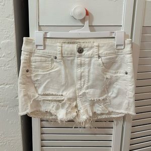 white denim shorts